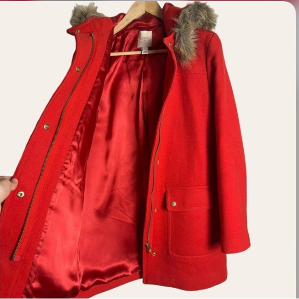 J. Crew Chateau Parka Wool Blend,Peacoat In Red Size 4 Petite. - Picture 12 of 12